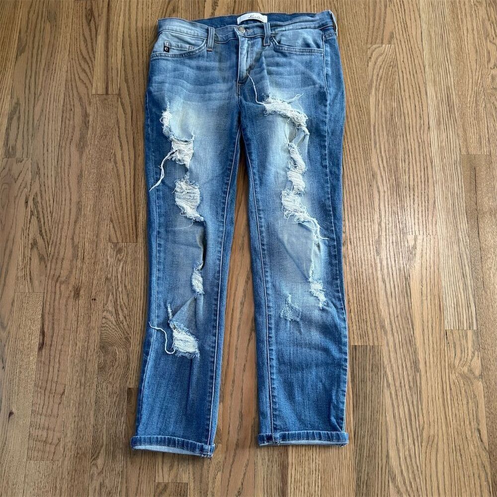 KanCan Distressed Straight Leg Jeans Size 3/25 Stretch Fabric